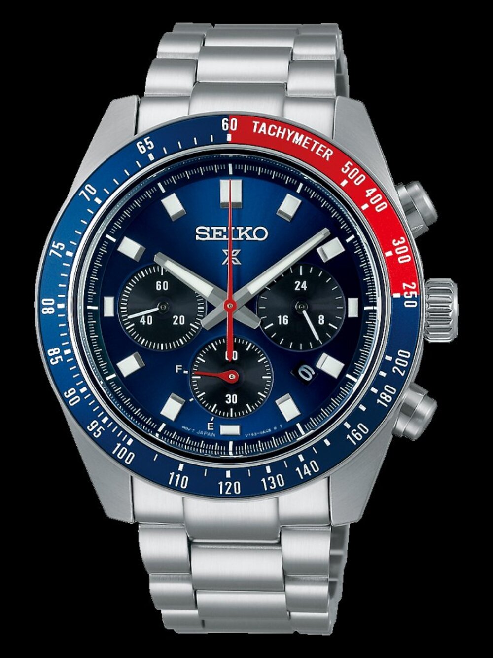 Seiko Men's Chronograph Watch Blue Dial with Silver Bracelet SSC913P1